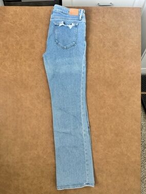 PAIGE Sloane Low Rise Bootcut Jeans 31 Davia Destructed Light Wash